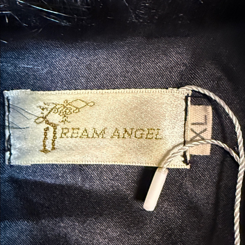Dream Angel Faux Fur Coat XL Black White Statement Vintage Glam Winter Coat - Picture 3 of 6